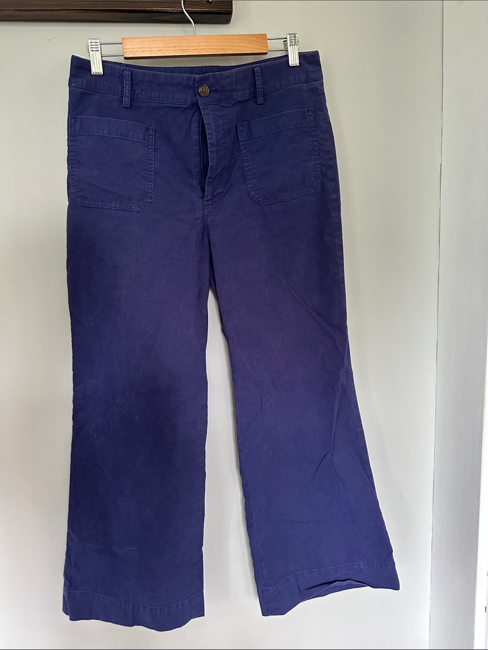 J Crew Factory Lizzie  Wide-Leg Jeans in Navy, 30 petite